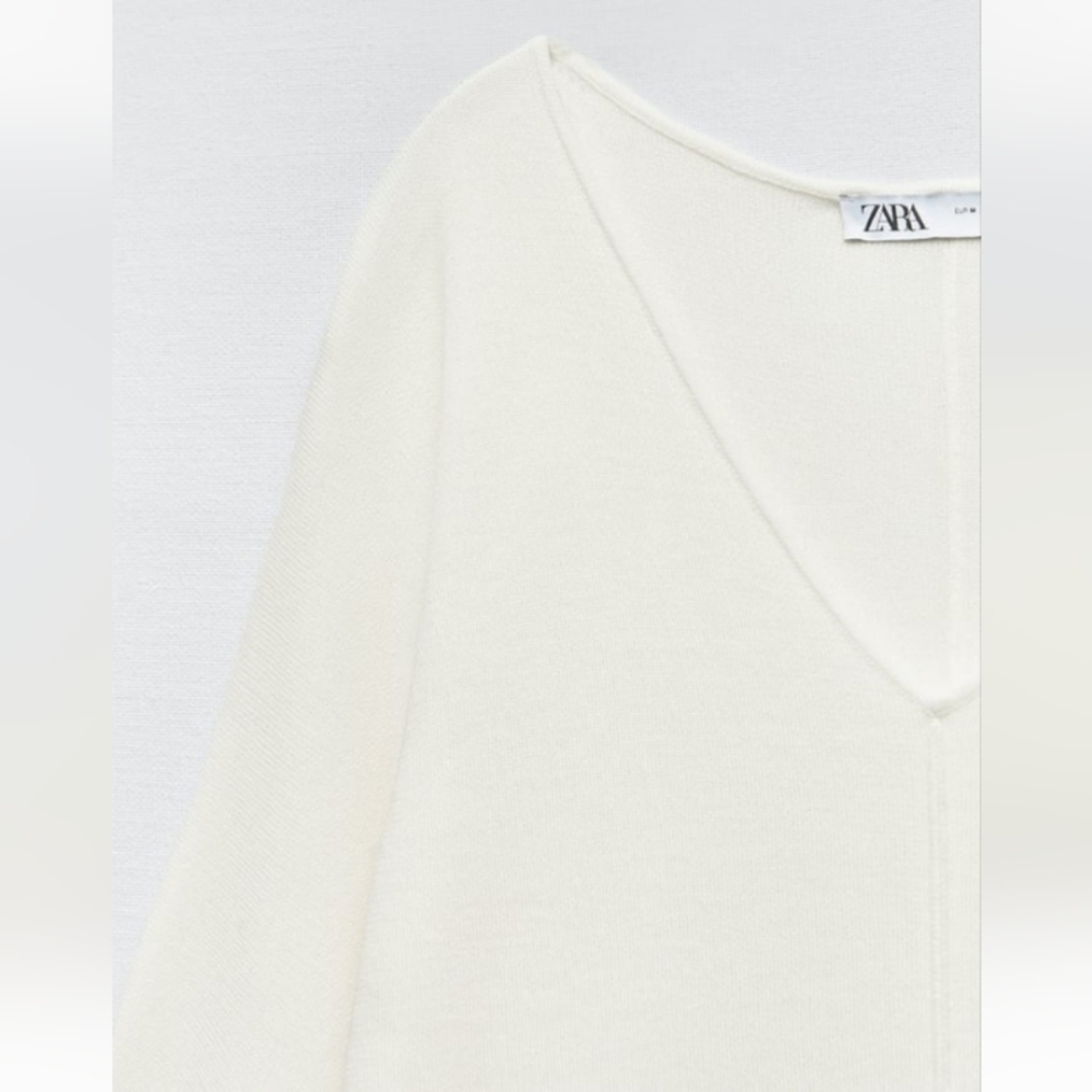 Zara Front Rolled Seam knit Midi Dress - Picture 7 of 10